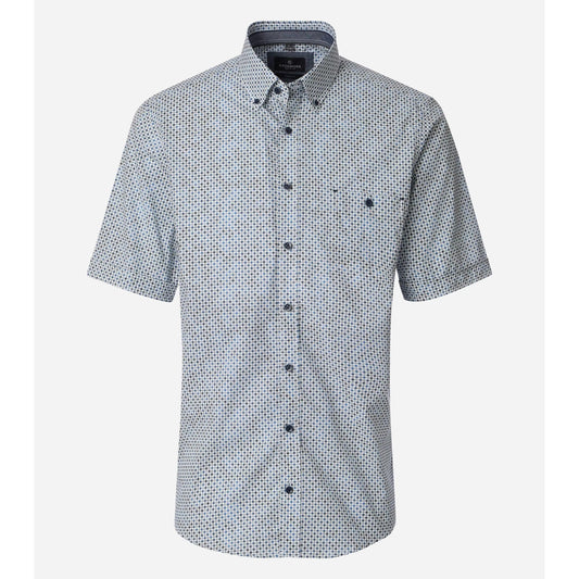 CASUAL FIT DIAMOND PRINT S/S B.D-MENS SHIRTS-CASA C MODA-JB Evans Fashions & Footwear