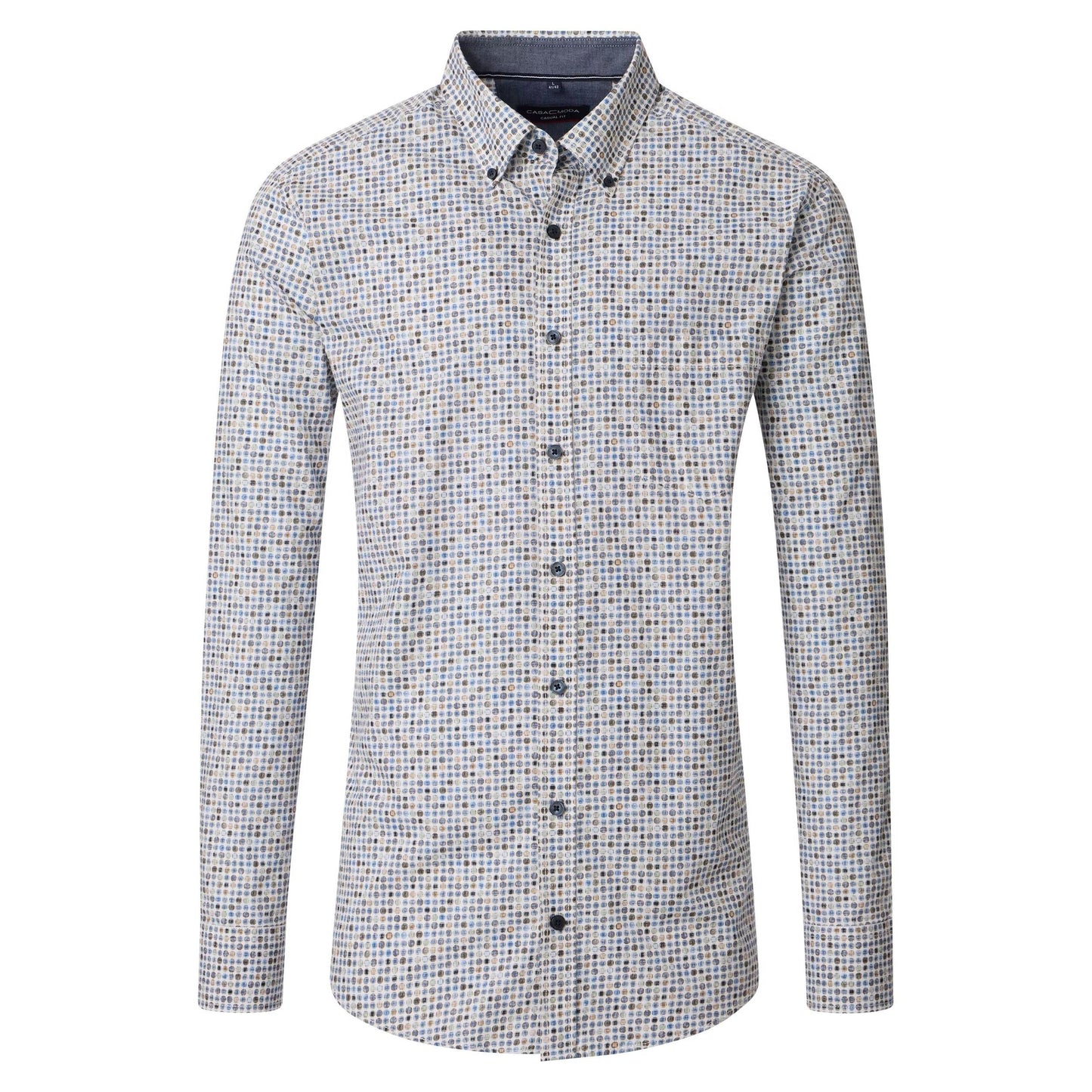 CASUAL FIT DOT PATTERN BUTTON DOWN-MENS SHIRTS-CASA C MODA-JB Evans Fashions & Footwear