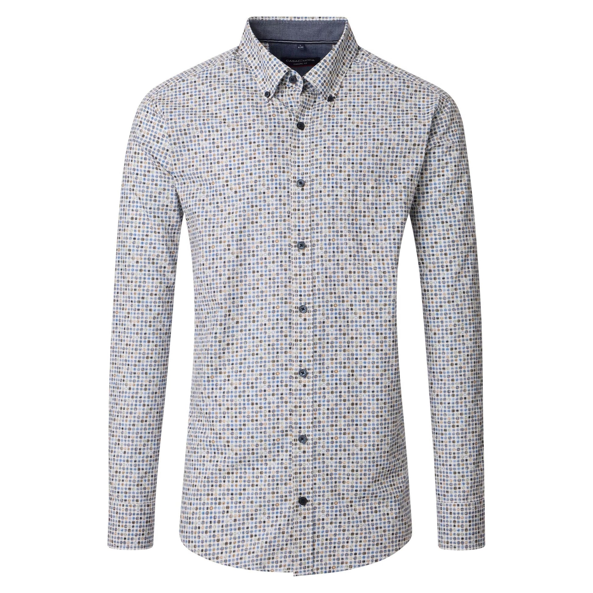 CASUAL FIT DOT PATTERN BUTTON DOWN-MENS SHIRTS-CASA C MODA-JB Evans Fashions & Footwear