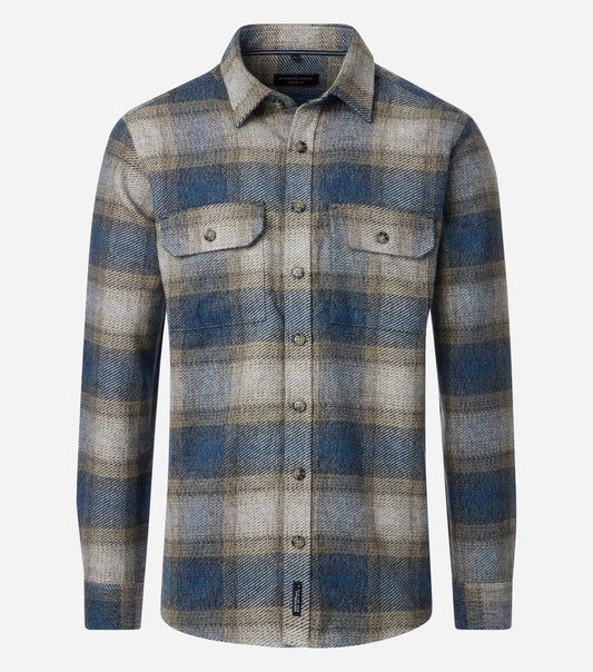 CASUAL FIT FLANNEL CHECK OVERSHIRT-MENS SHIRTS-CASA C MODA-JB Evans Fashions & Footwear
