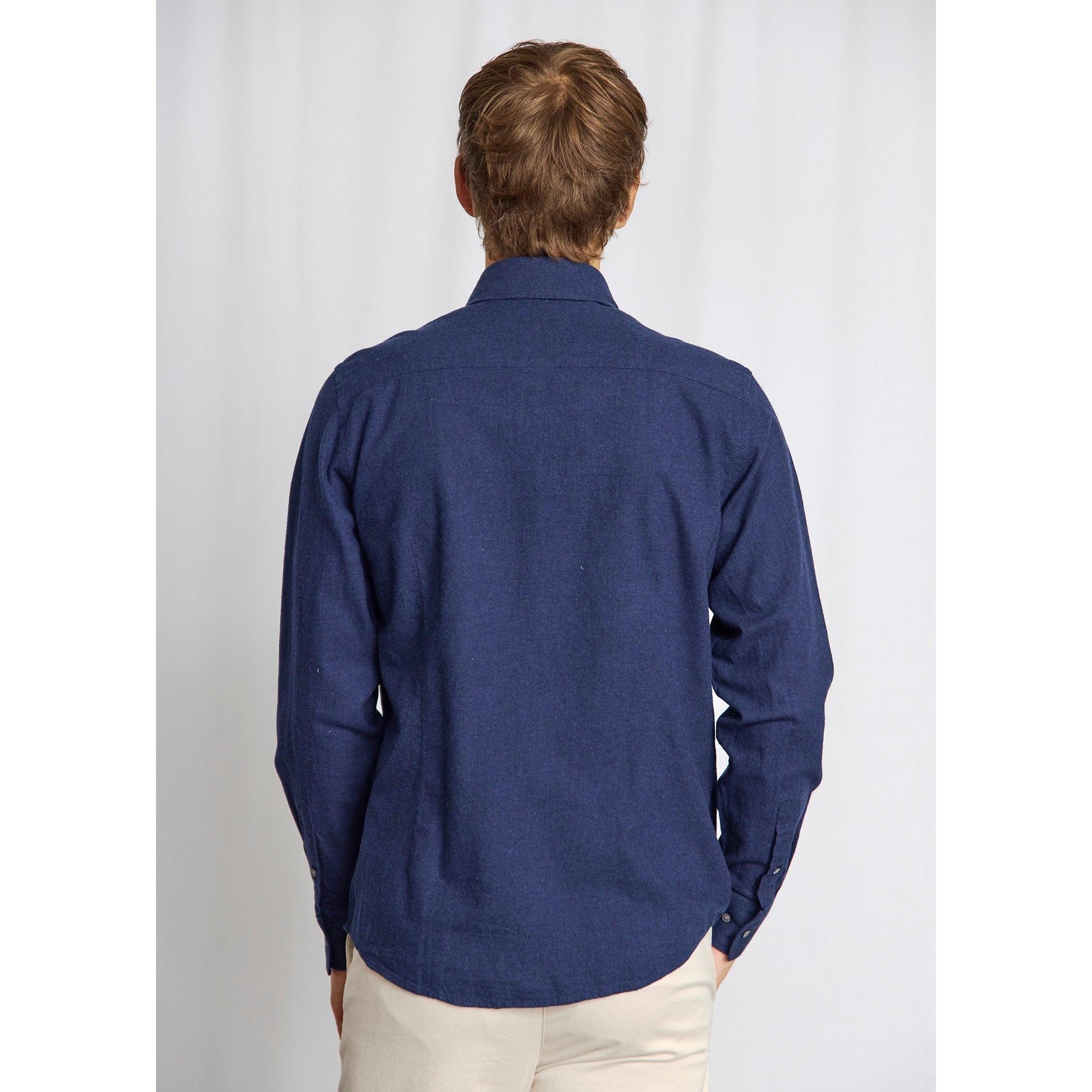 CASUAL MODERN FARUK MELANGE COTTON SHIRT-MENS SHIRTS-BRUUN STENGADE-JB Evans Fashions & Footwear