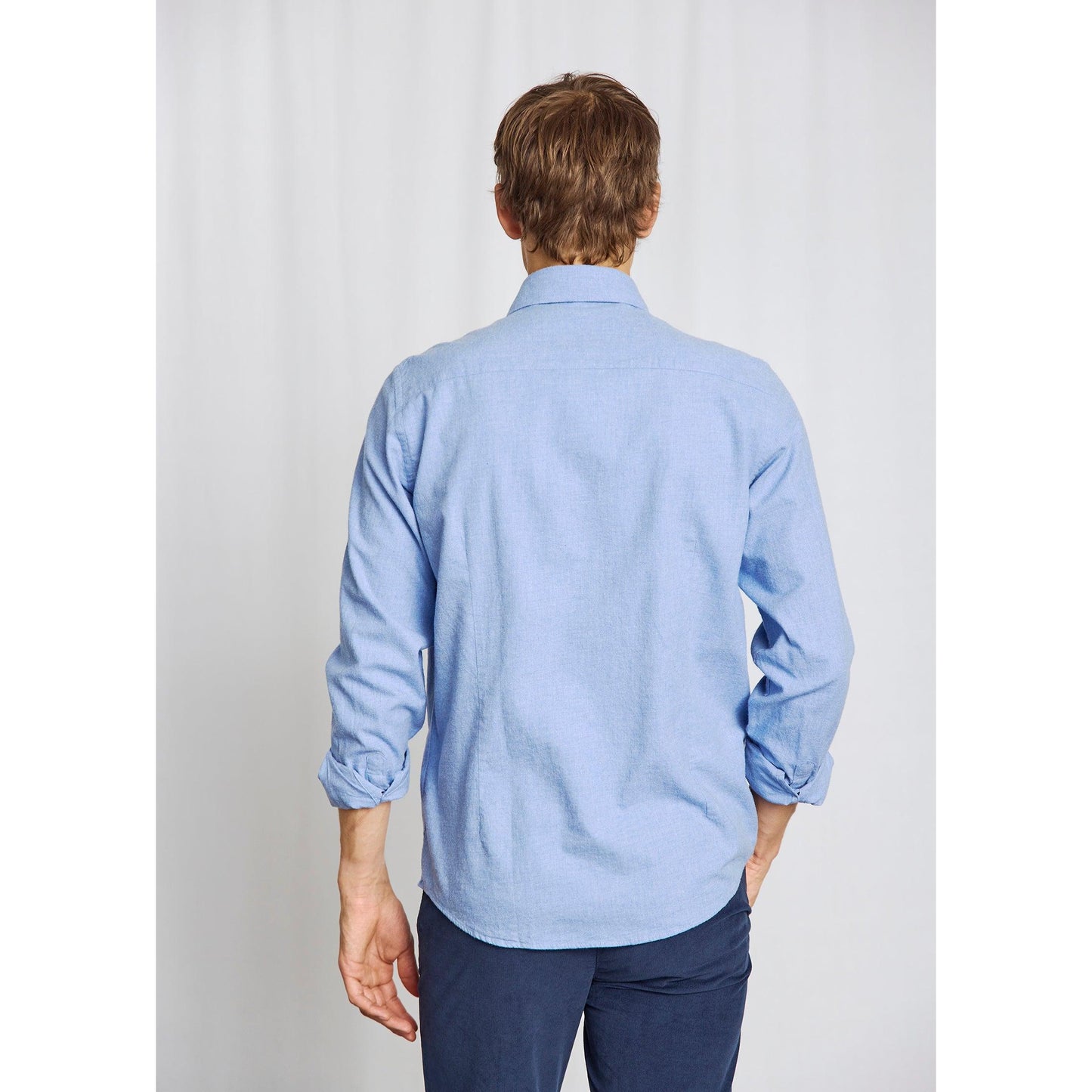 CASUAL MODERN FARUK MELANGE COTTON SHIRT-MENS SHIRTS-BRUUN STENGADE-JB Evans Fashions & Footwear