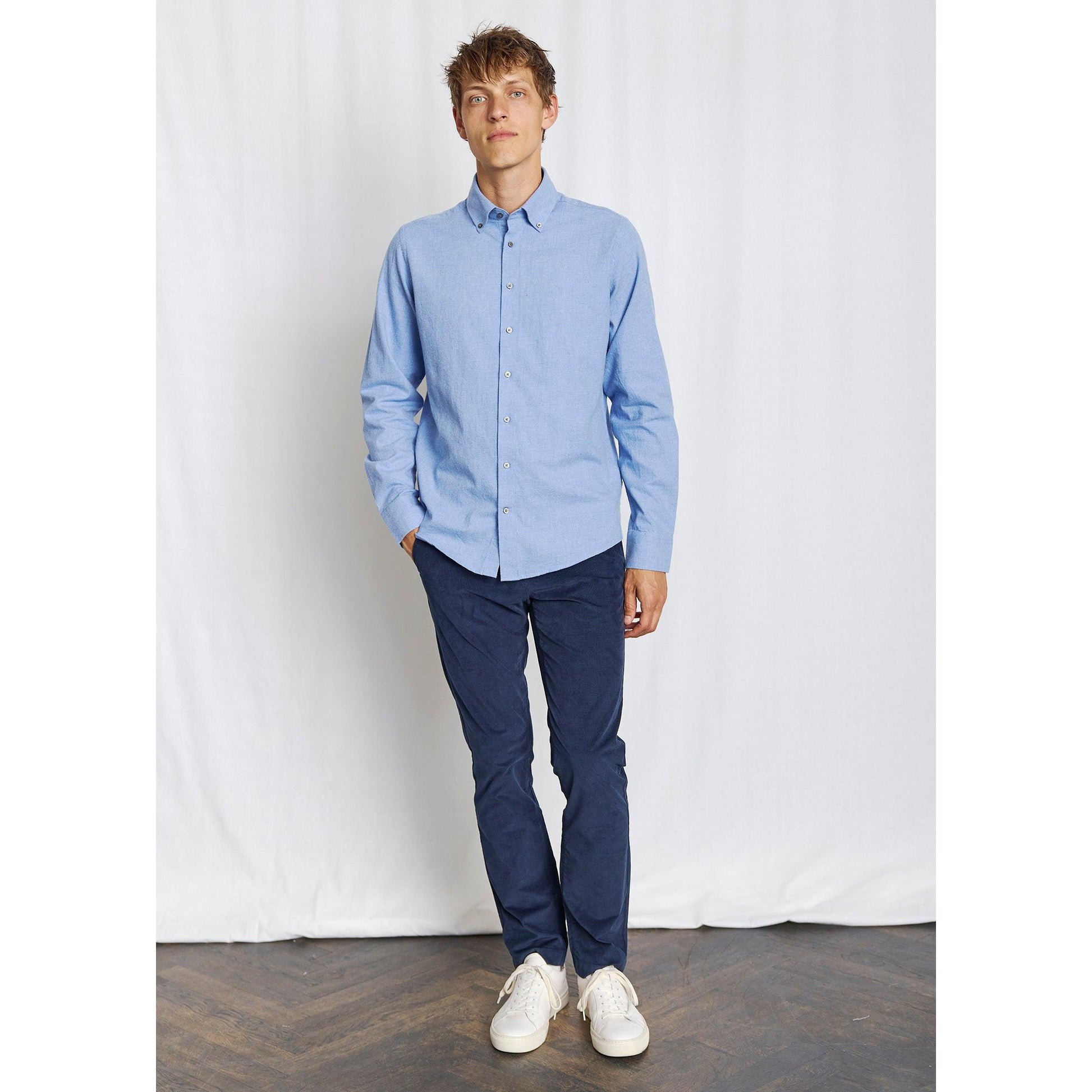 CASUAL MODERN FARUK MELANGE COTTON SHIRT-MENS SHIRTS-BRUUN STENGADE-JB Evans Fashions & Footwear