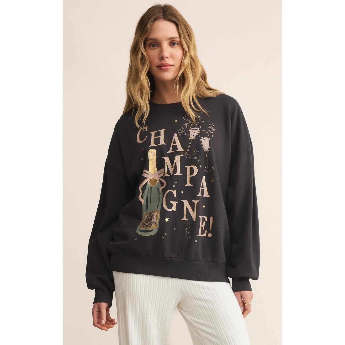 CELEBRATE SUNDAY SWEATSHIRT-LADIES LOUNGE & SLEEPWEAR-Z SUPPLY-JB Evans Fashions & Footwear