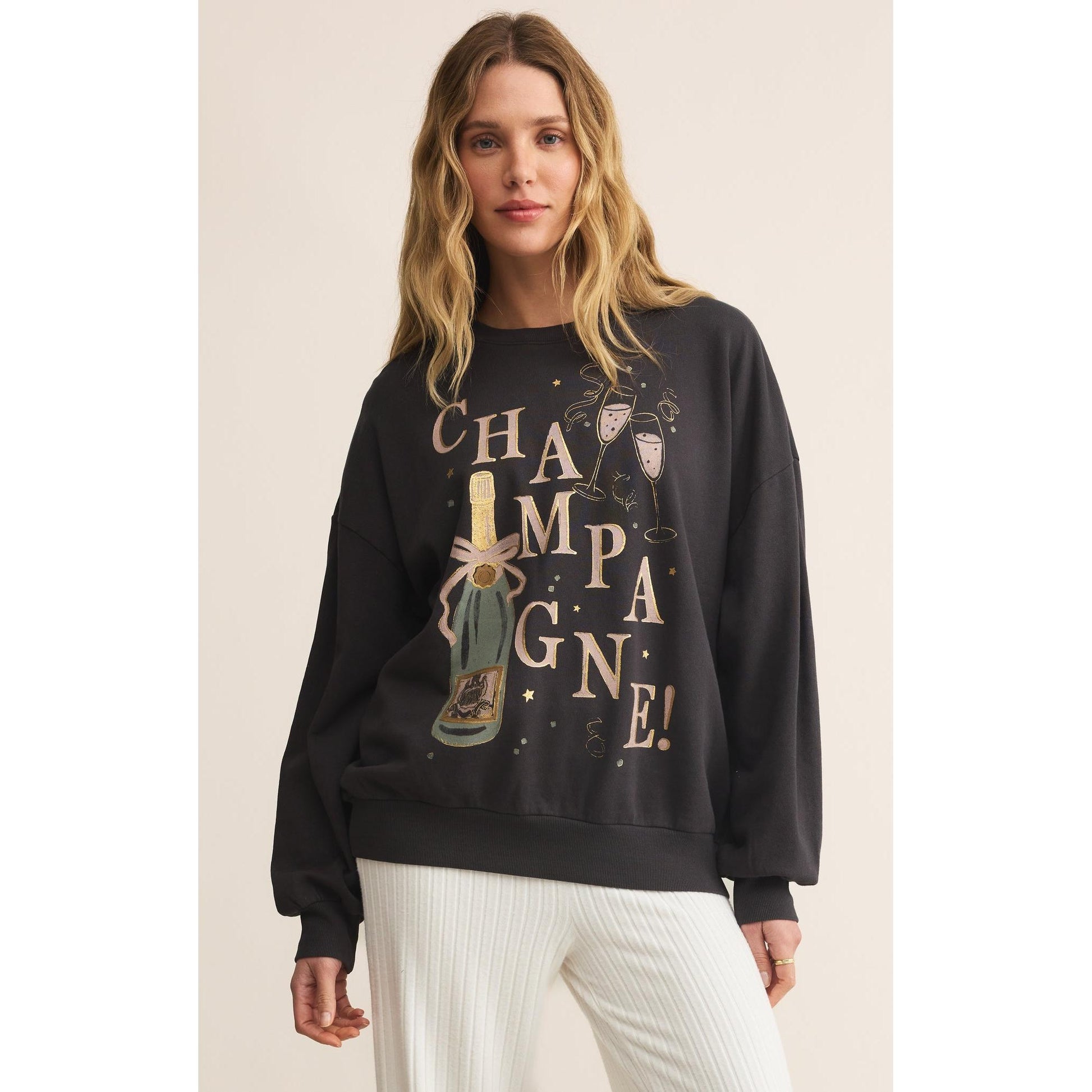 CELEBRATE SUNDAY SWEATSHIRT-LADIES LOUNGE & SLEEPWEAR-Z SUPPLY-JB Evans Fashions & Footwear