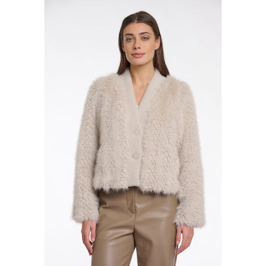 CHAIMAE SHORT FAUX FUR JACKET-LADIES LIGHTWEIGHT COATS & JACKETS-RINO & PELLE-JB Evans Fashions & Footwear