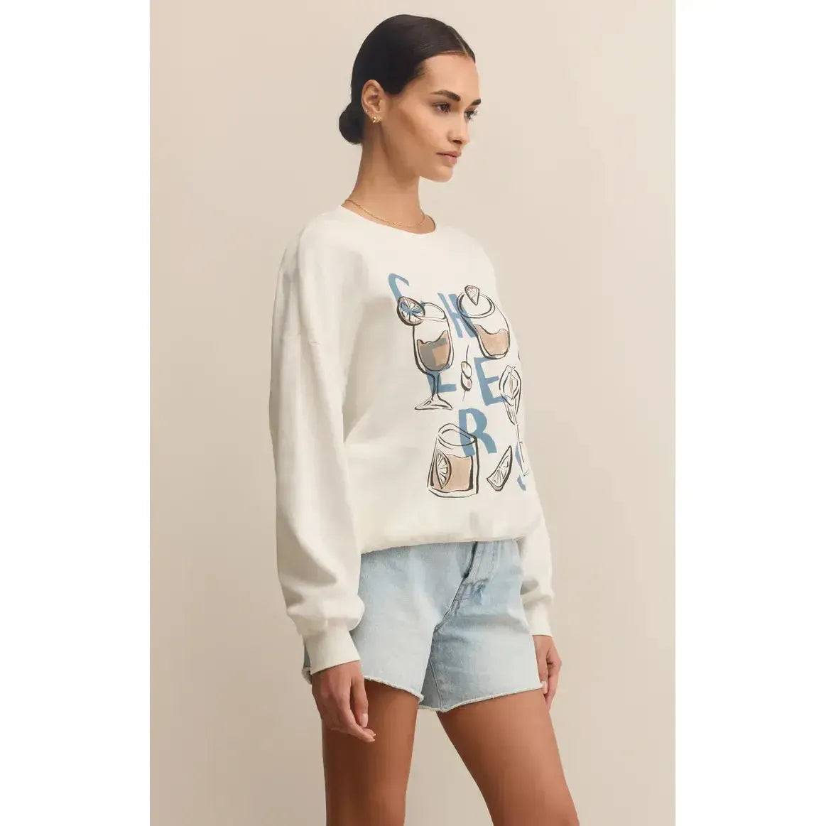 CHEERS SUNDAY SWEATSHIRT-LADIES LOUNGE & SLEEPWEAR-Z SUPPLY-JB Evans Fashions & Footwear