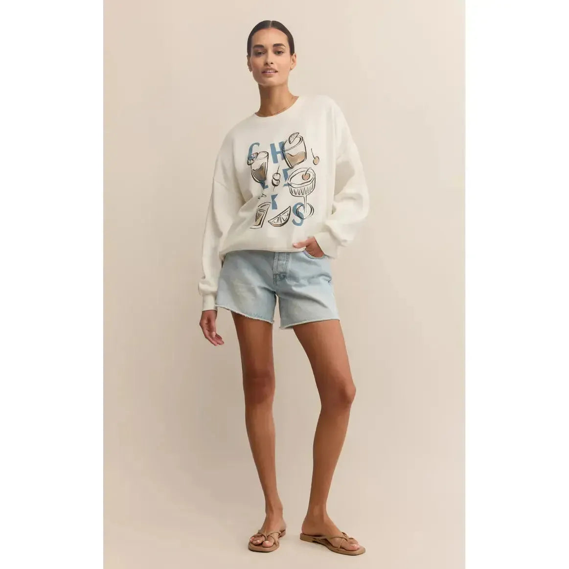 CHEERS SUNDAY SWEATSHIRT-LADIES LOUNGE & SLEEPWEAR-Z SUPPLY-JB Evans Fashions & Footwear