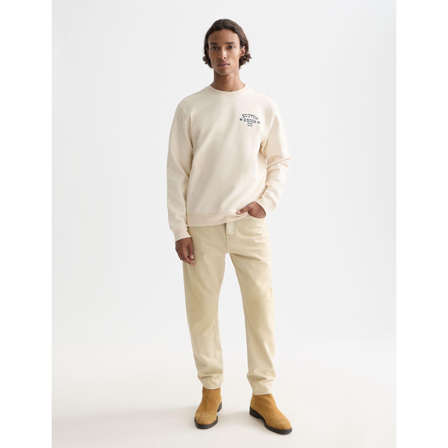 CHEST LOGO REGULAR FIT SWEATSHIRT-MENS SWEATERS & KNITS-SCOTCH & SODA-JB Evans Fashions & Footwear