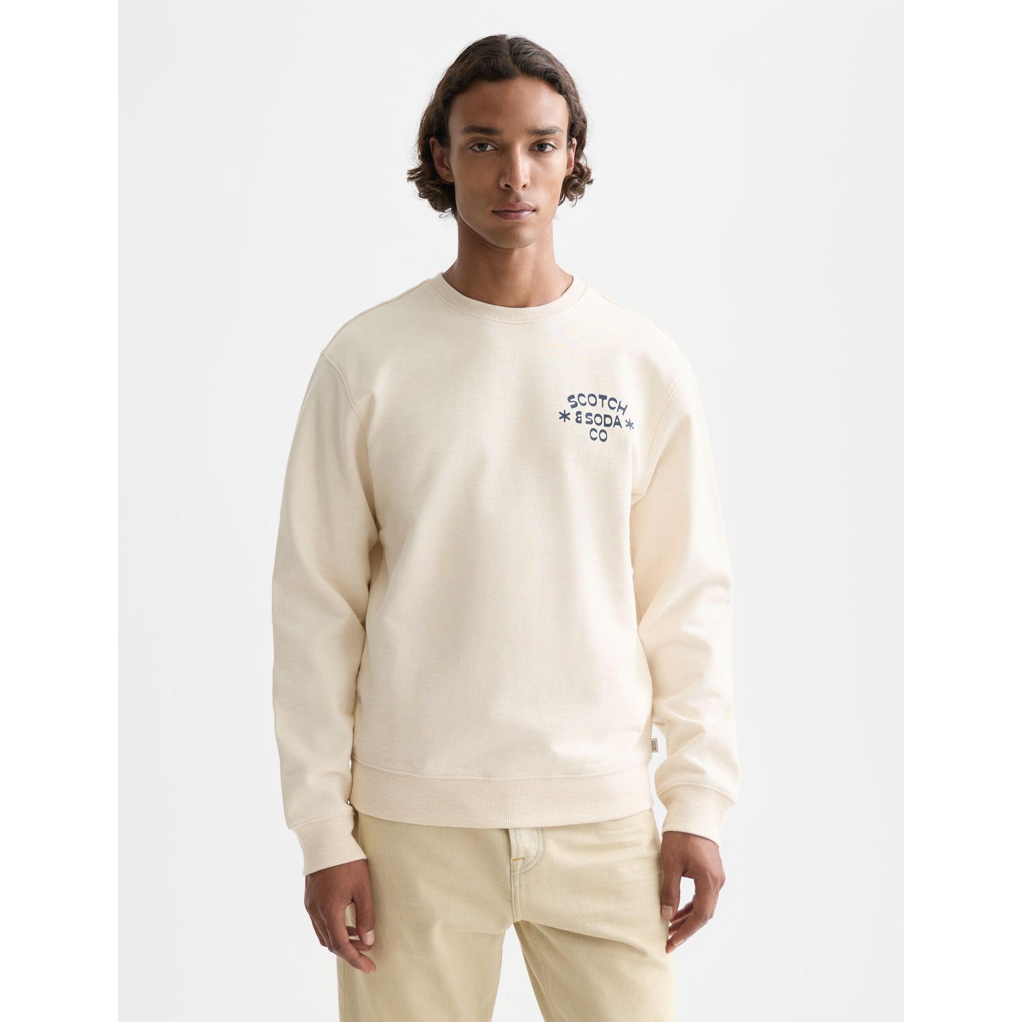 CHEST LOGO REGULAR FIT SWEATSHIRT-MENS SWEATERS & KNITS-SCOTCH & SODA-JB Evans Fashions & Footwear