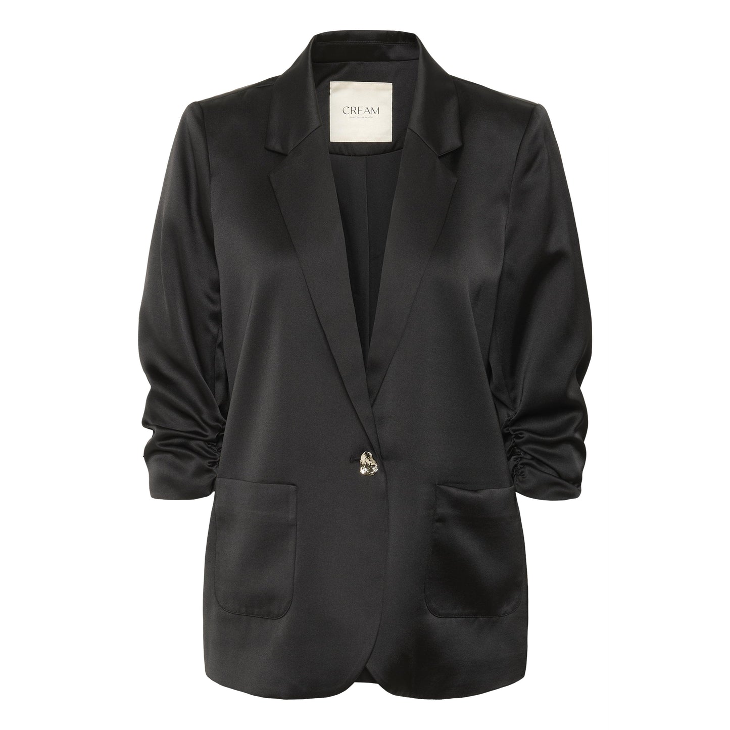 COCAMIA 3/4 SL SATEEN BLAZER-LADIES BLAZERS-CREAM-JB Evans Fashions & Footwear