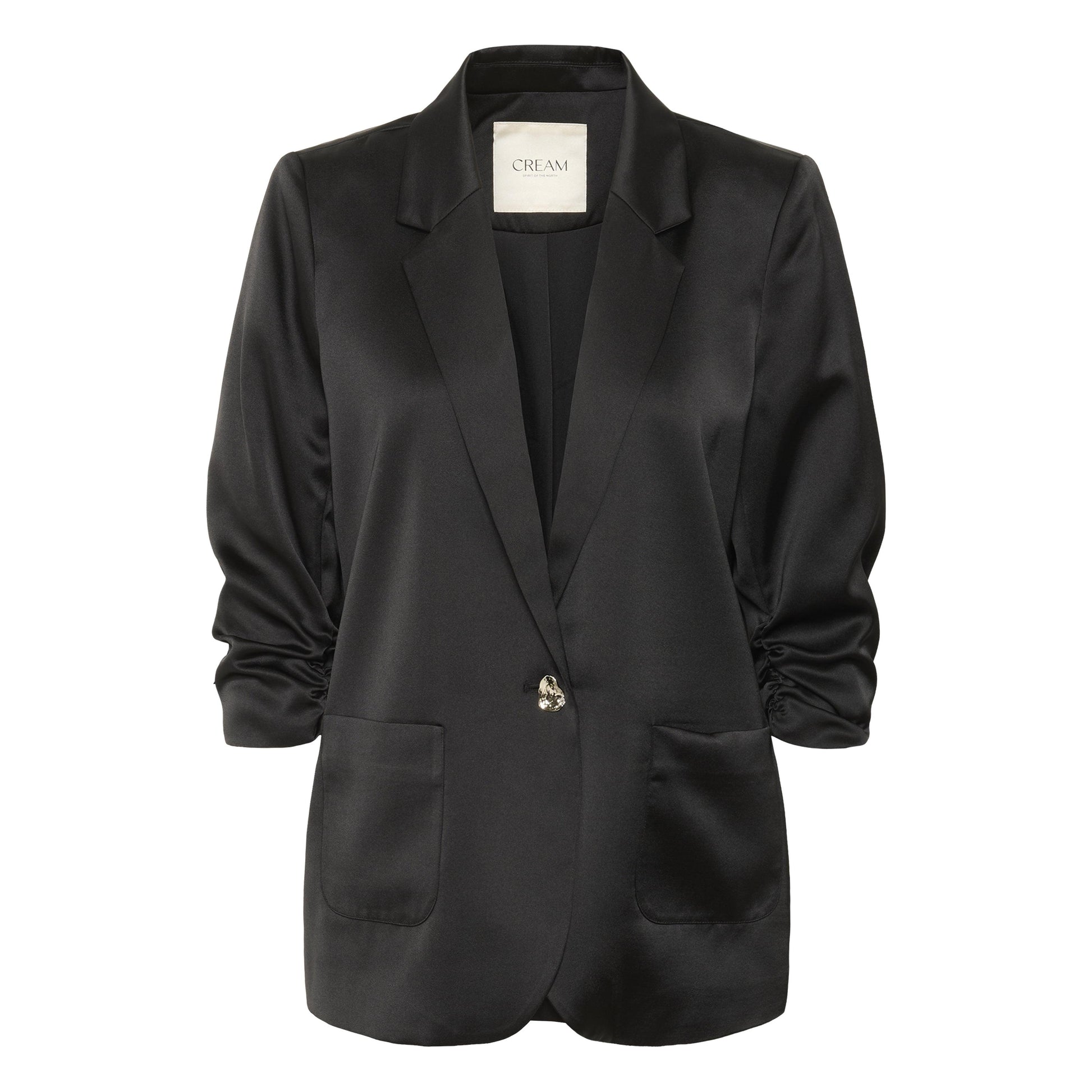 COCAMIA 3/4 SL SATEEN BLAZER-LADIES BLAZERS-CREAM-JB Evans Fashions & Footwear