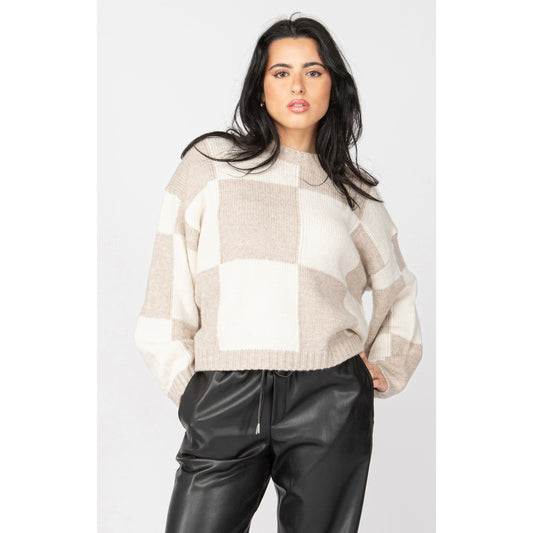 COLOURBLOCK SWEATER-LADIES SWEATERS & KNITS-DEX-JB Evans Fashions & Footwear