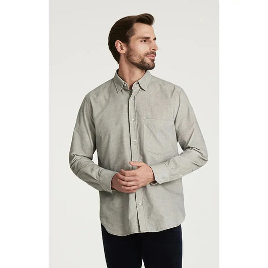 CORDUROY SHIRT GREY-MENS SHIRTS-34 HERITAGE-JB Evans Fashions & Footwear