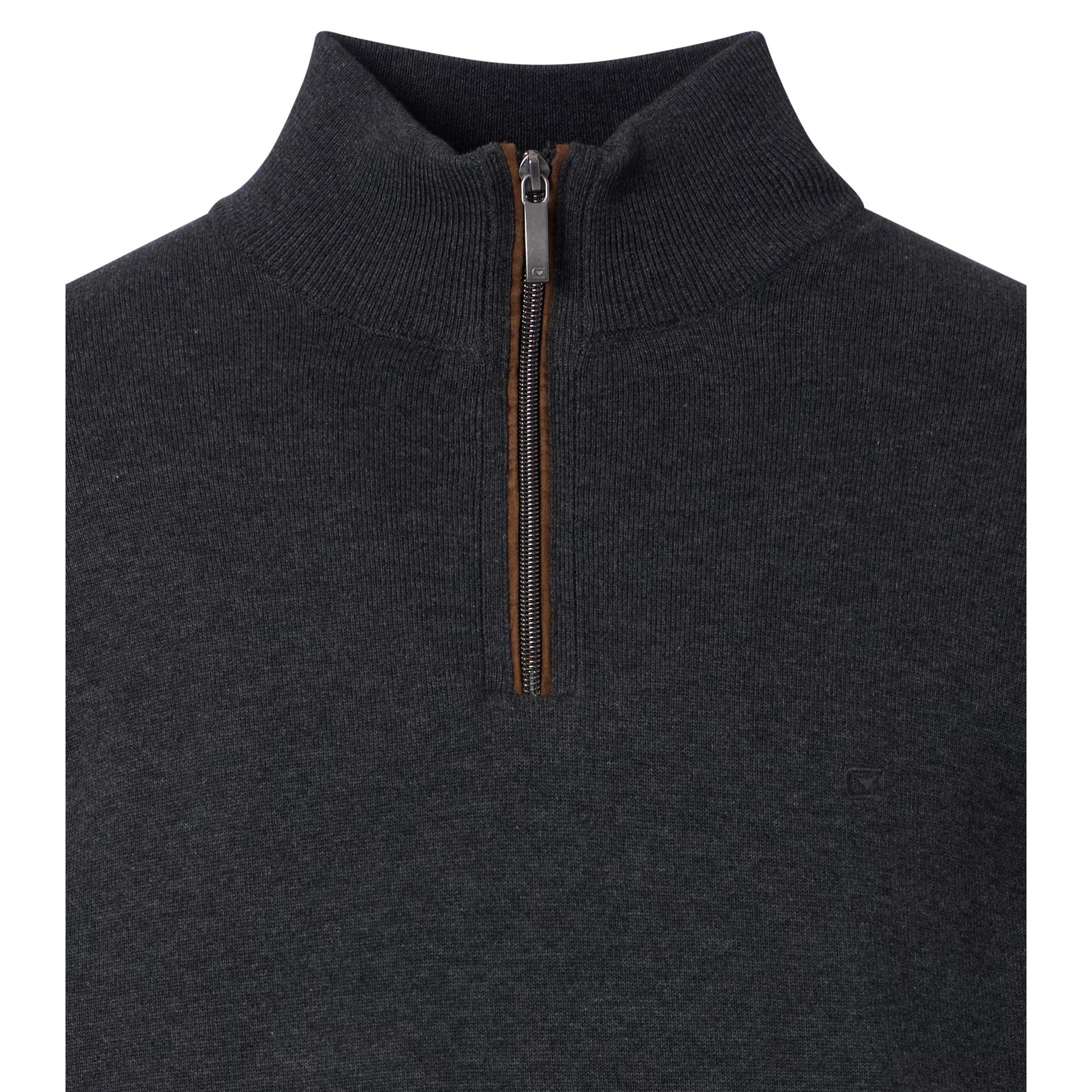 COTTON CASH 1/4 ZIP WITH TRIM-MENS SWEATERS & KNITS-CASA C MODA-JB Evans Fashions & Footwear