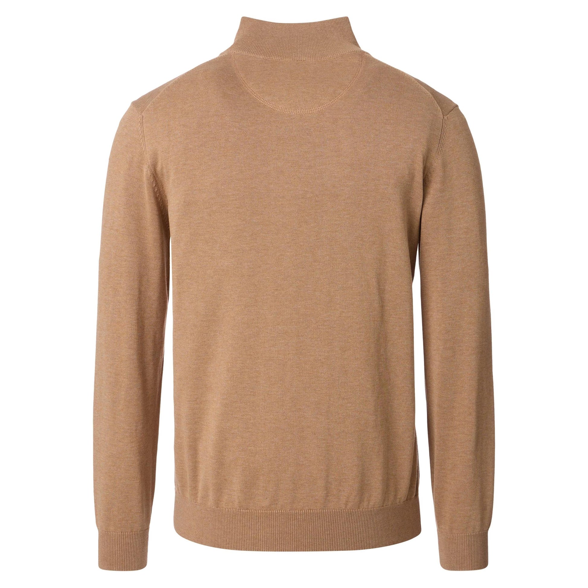 COTTON CASH 1/4 ZIP WITH TRIM-MENS SWEATERS & KNITS-CASA C MODA-JB Evans Fashions & Footwear