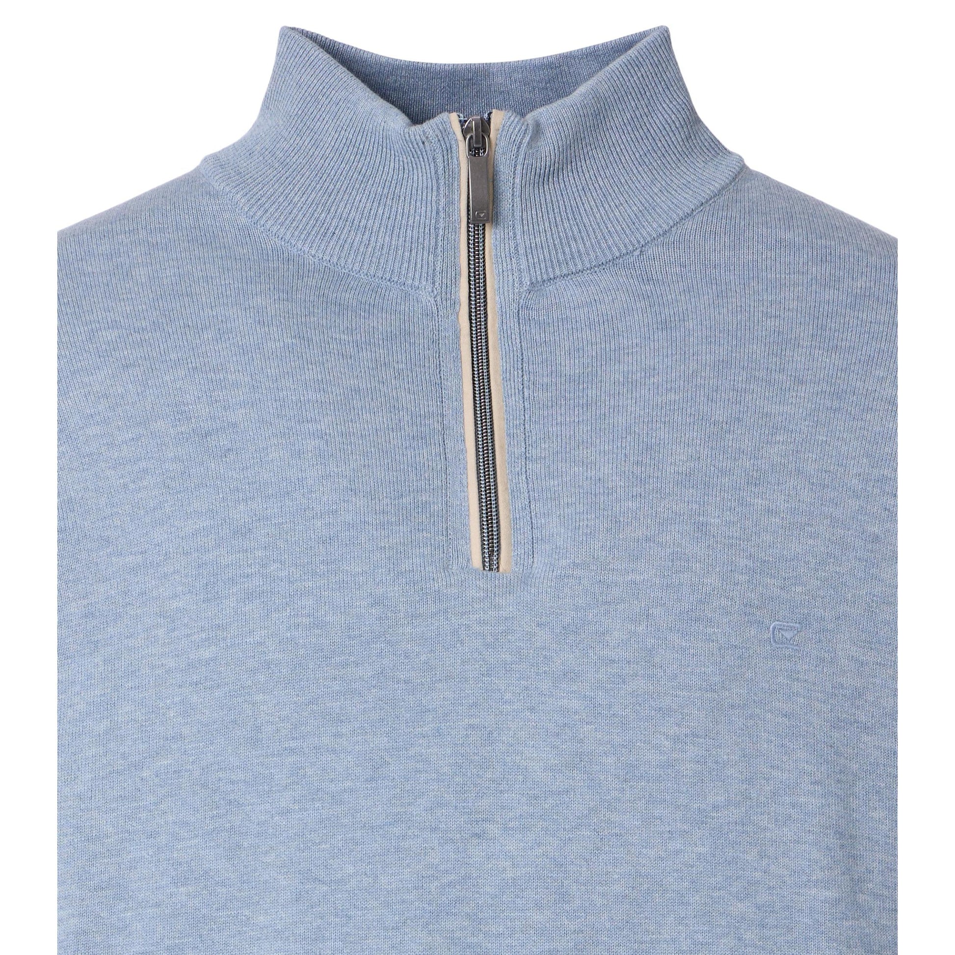 COTTON CASH 1/4 ZIP WITH TRIM-MENS SWEATERS & KNITS-CASA C MODA-JB Evans Fashions & Footwear