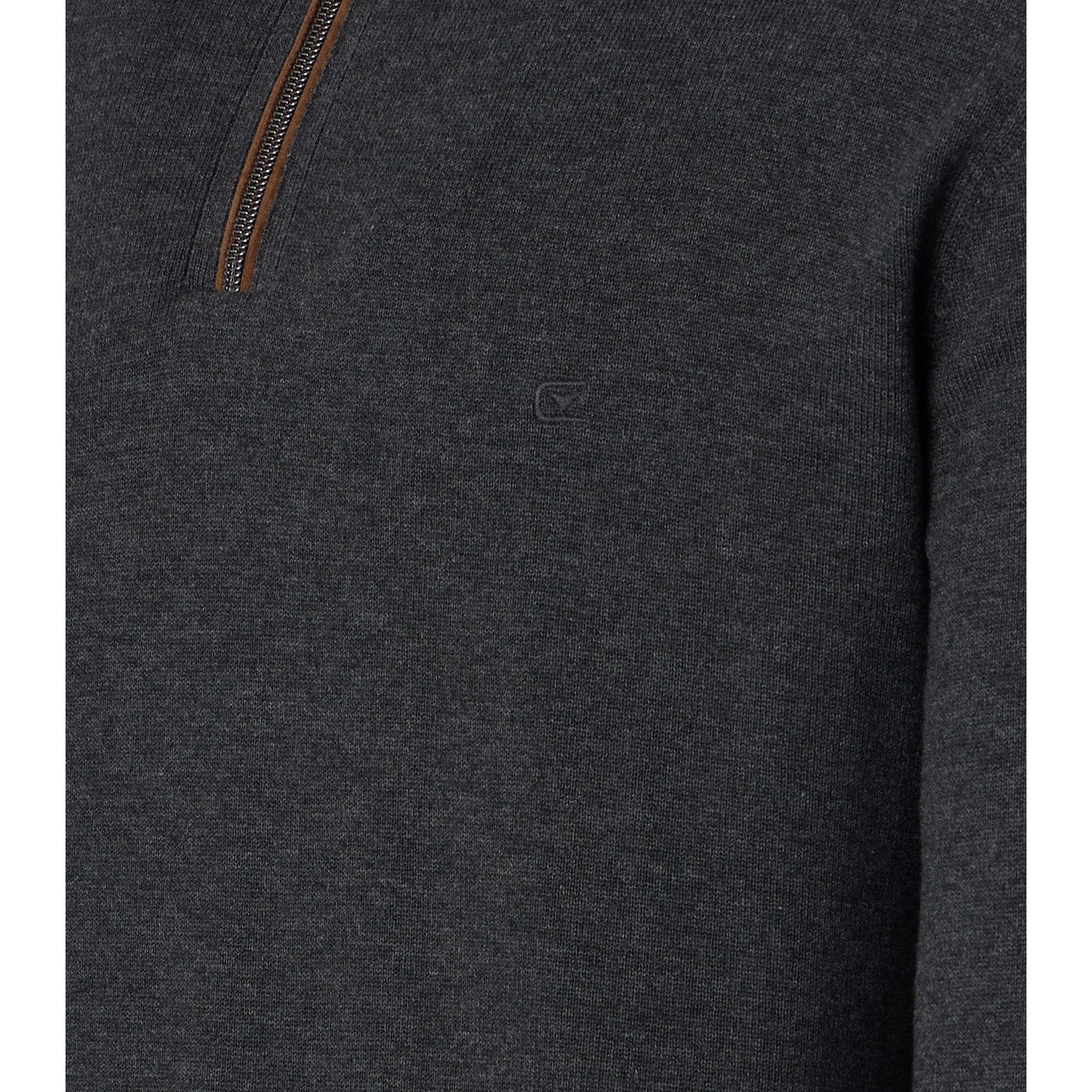 COTTON CASH 1/4 ZIP WITH TRIM-MENS SWEATERS & KNITS-CASA C MODA-JB Evans Fashions & Footwear