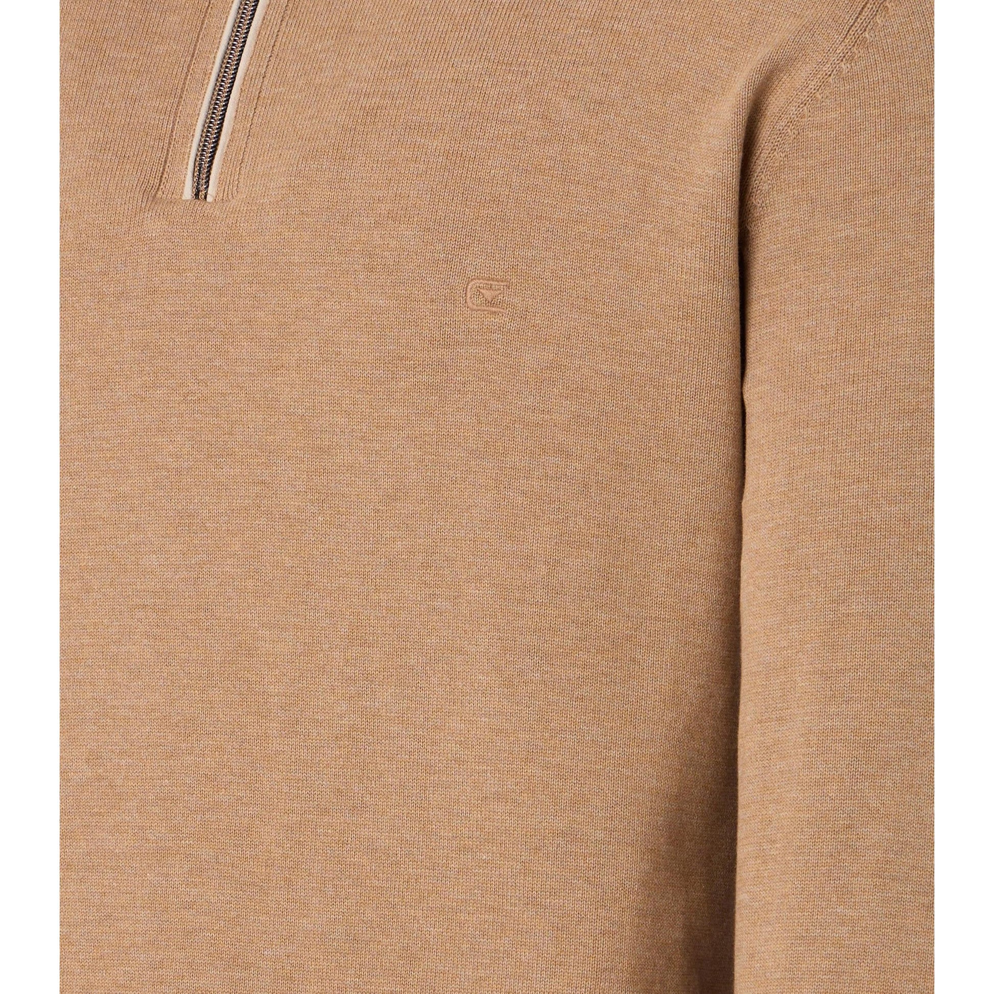 COTTON CASH 1/4 ZIP WITH TRIM-MENS SWEATERS & KNITS-CASA C MODA-JB Evans Fashions & Footwear