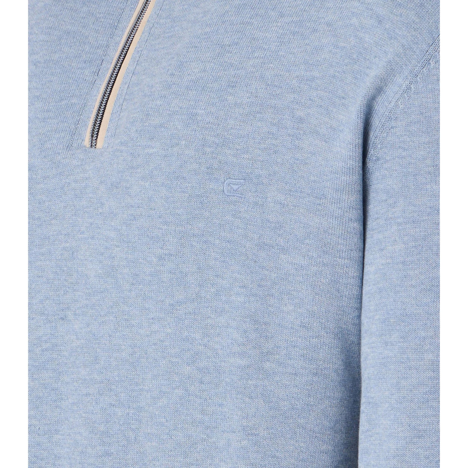 COTTON CASH 1/4 ZIP WITH TRIM-MENS SWEATERS & KNITS-CASA C MODA-JB Evans Fashions & Footwear