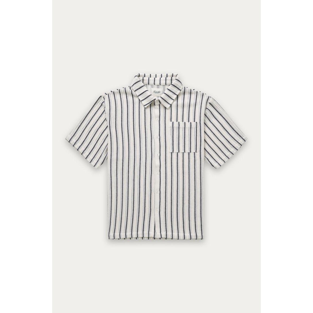 CROCHET STRIPED S/S SHIRT-MENS SHIRTS-KUWALLA-JB Evans Fashions & Footwear