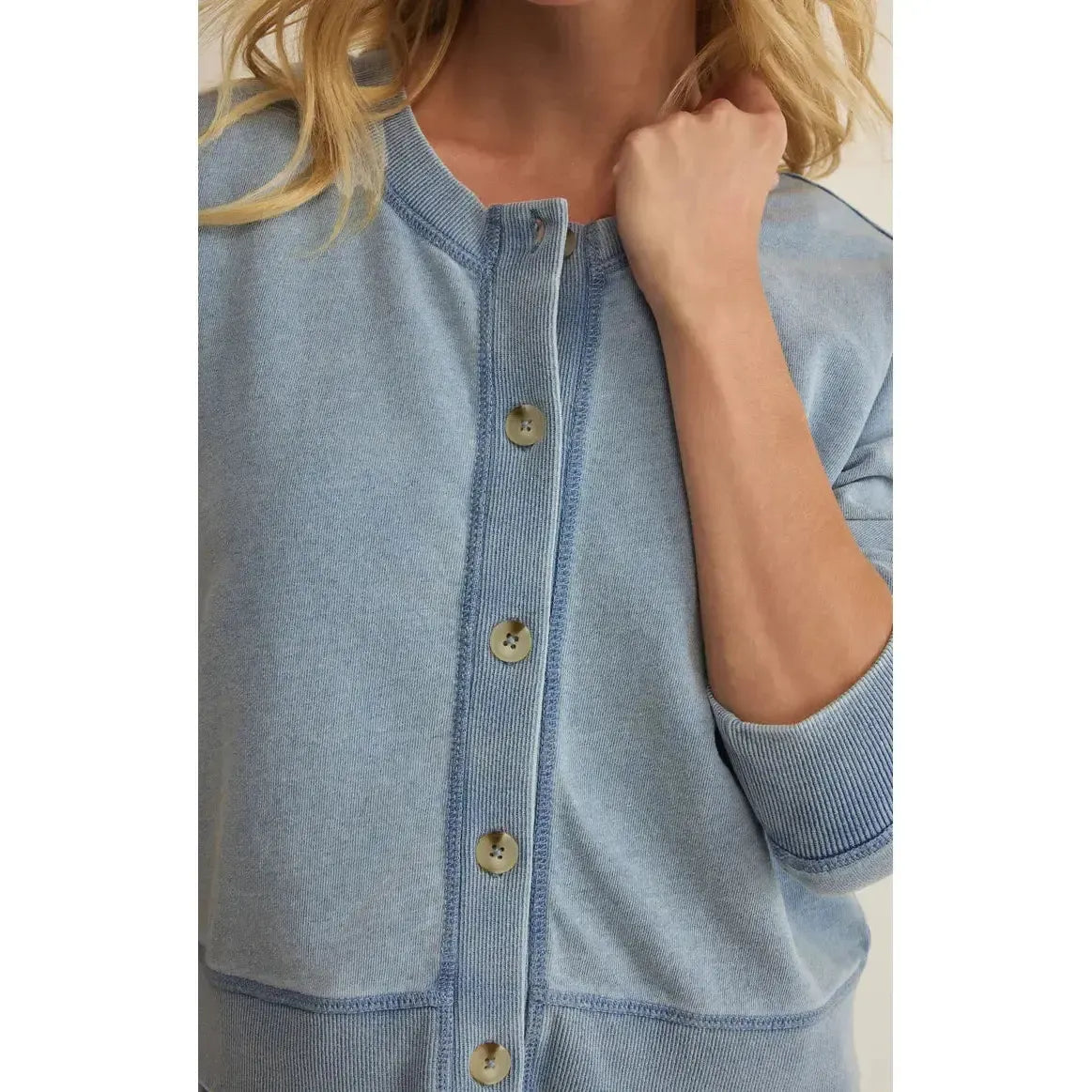 DAILY KNIT DENIM CARDIGAN-LADIES SWEATERS & KNITS-Z SUPPLY-JB Evans Fashions & Footwear