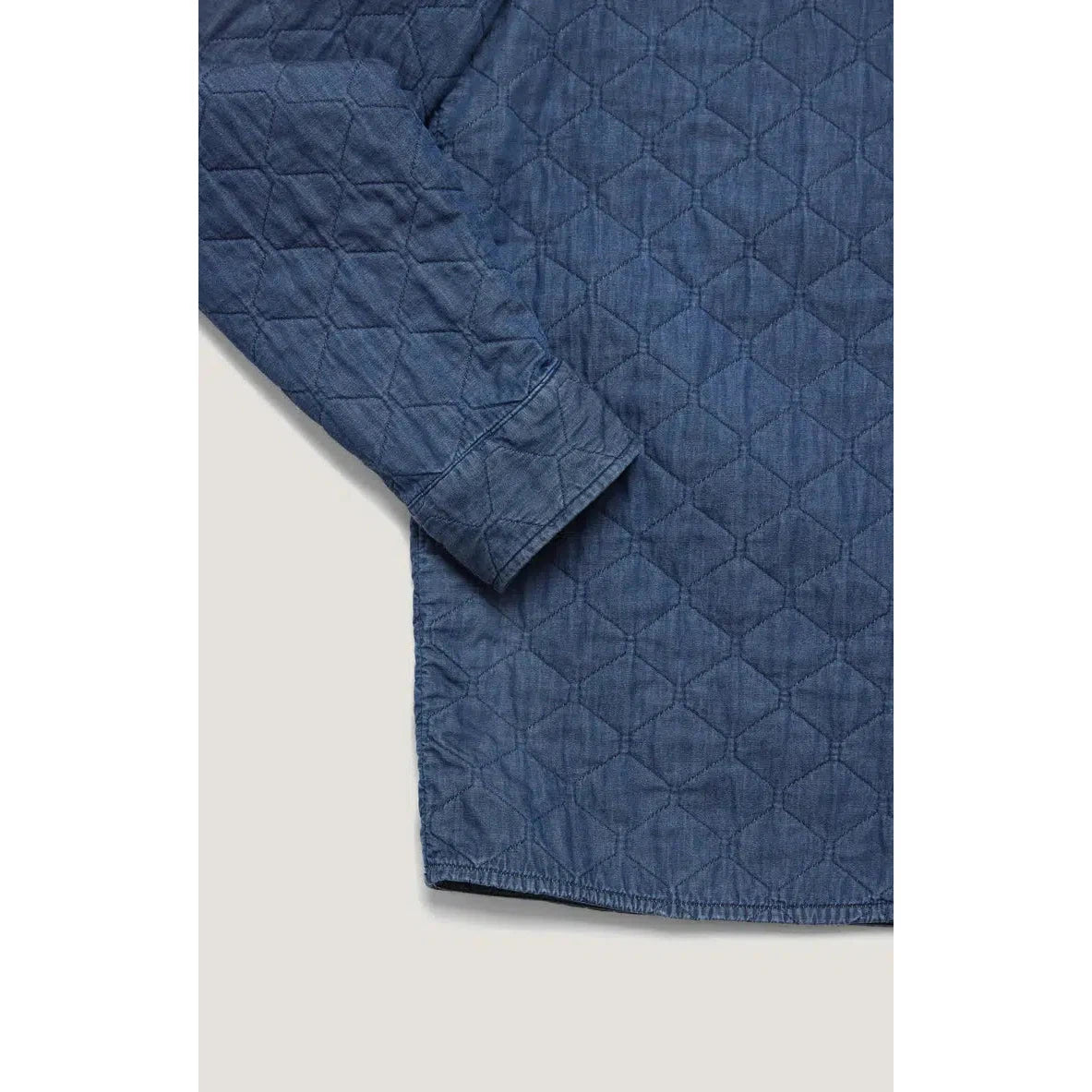 DENIM QUILTED OVERSHIRT INDIGO-MENS SHIRTS-34 HERITAGE-JB Evans Fashions & Footwear