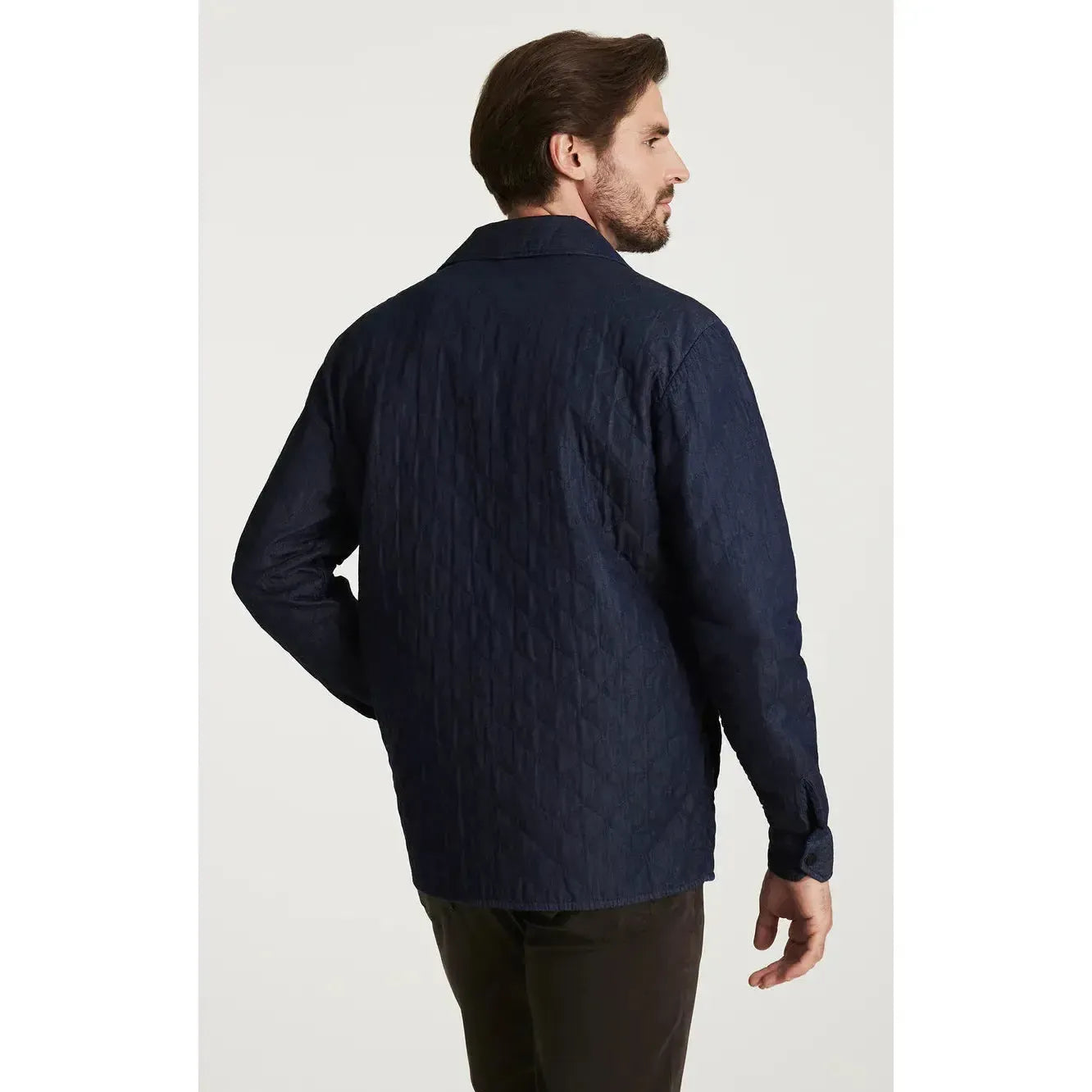 DENIM QUILTED OVERSHIRT RINSE-MENS LIGHTWEIGHT COATS & JACKETS-34 HERITAGE-JB Evans Fashions & Footwear