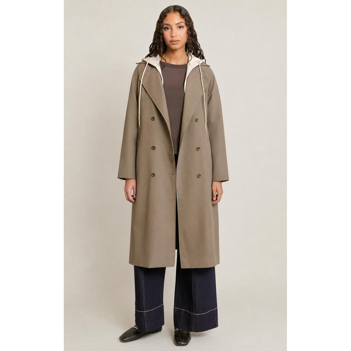 DETACHABLE TRENCH-LADIES LIGHTWEIGHT COATS & JACKETS-DEX-JB Evans Fashions & Footwear