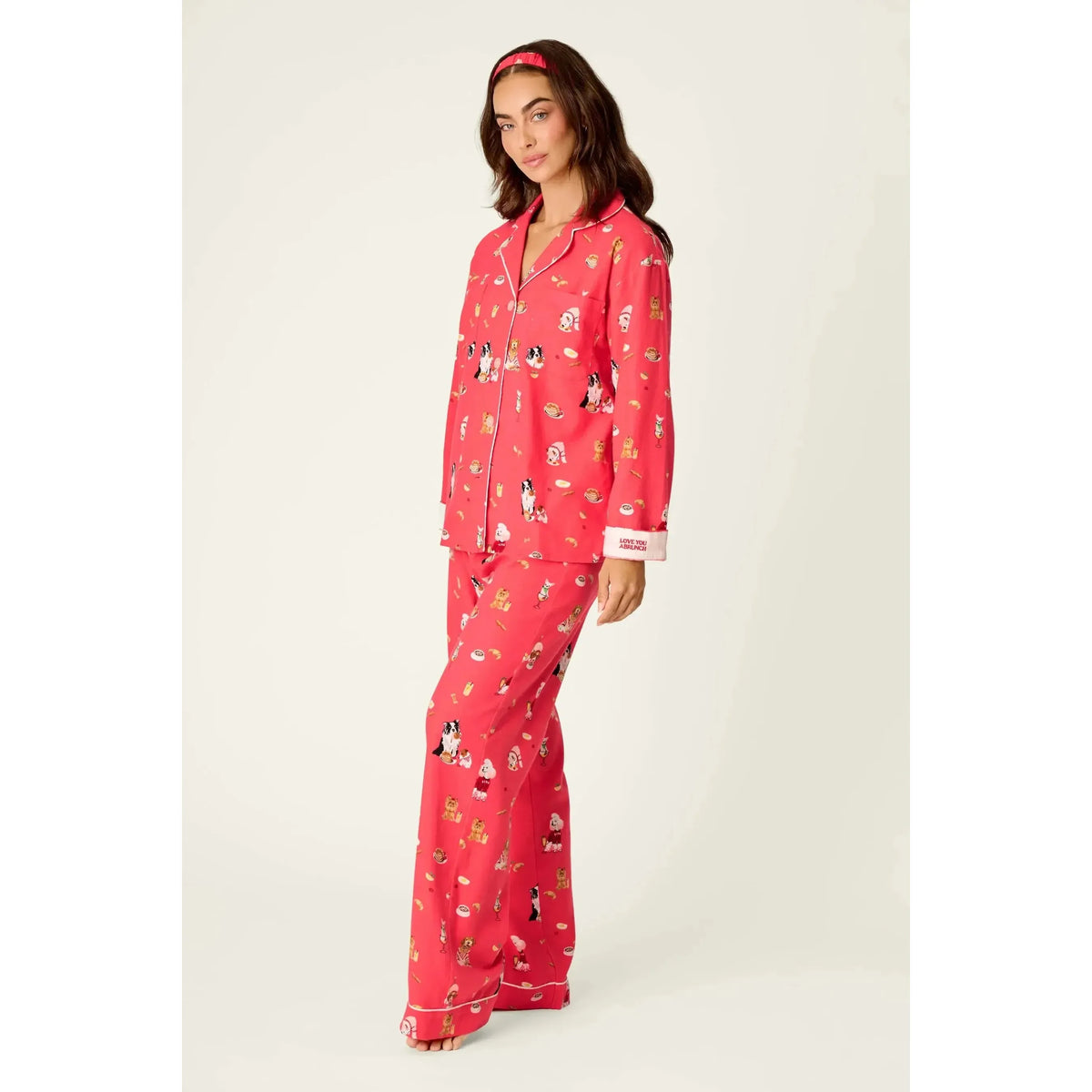 DOGS WHO BRUNCH HERITAGE FLANNEL PJ SET-LADIES LOUNGE & SLEEPWEAR-PJ SALVAGE-JB Evans Fashions & Footwear