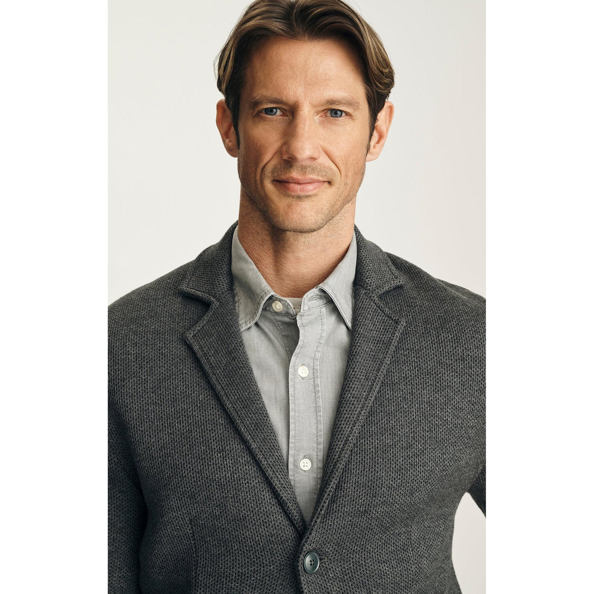DOUBLE FACE BLAZER ANTHRACITE MELANGE-MENS BLAZERS-34 HERITAGE-JB Evans Fashions & Footwear