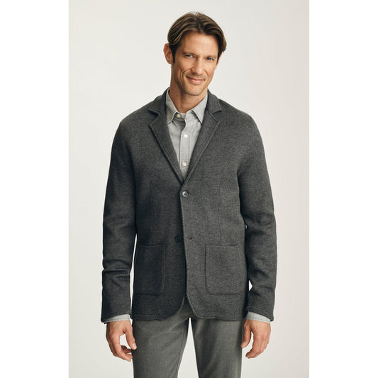 DOUBLE FACE BLAZER ANTHRACITE MELANGE-MENS BLAZERS-34 HERITAGE-JB Evans Fashions & Footwear