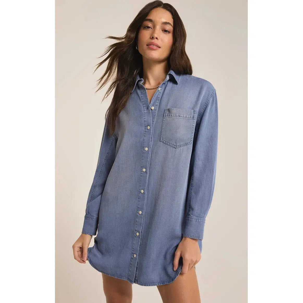 DOVER CHAMBRAY DRESS-LADIES DRESSES & JUMPERS-Z SUPPLY-JB Evans Fashions & Footwear