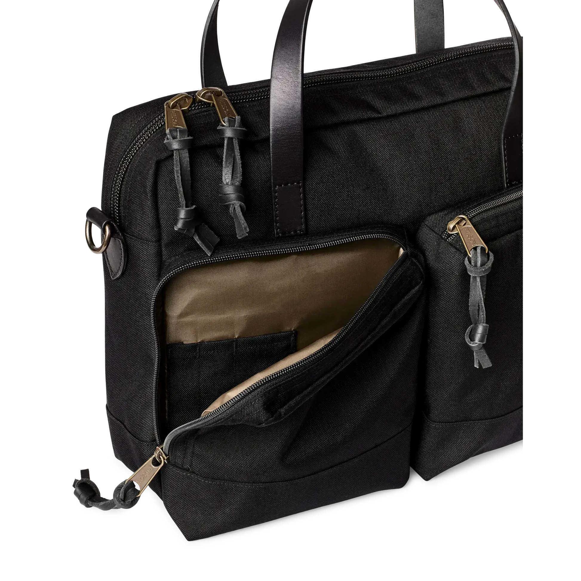 DRYDEN BRIEFCASE BLACK-TRAVEL ACCESSORIES-FILSON-JB Evans Fashions & Footwear