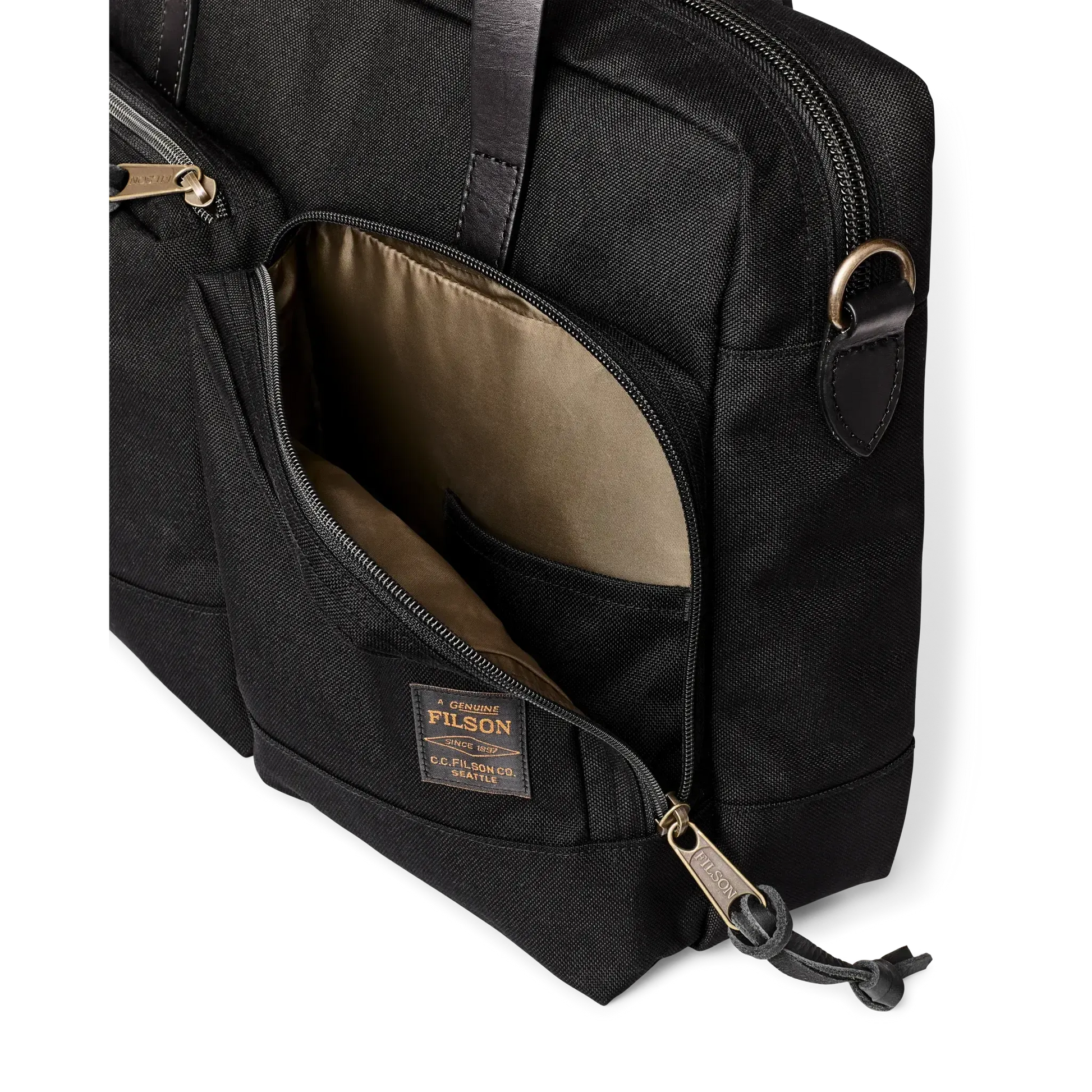 DRYDEN BRIEFCASE BLACK-TRAVEL ACCESSORIES-FILSON-JB Evans Fashions & Footwear