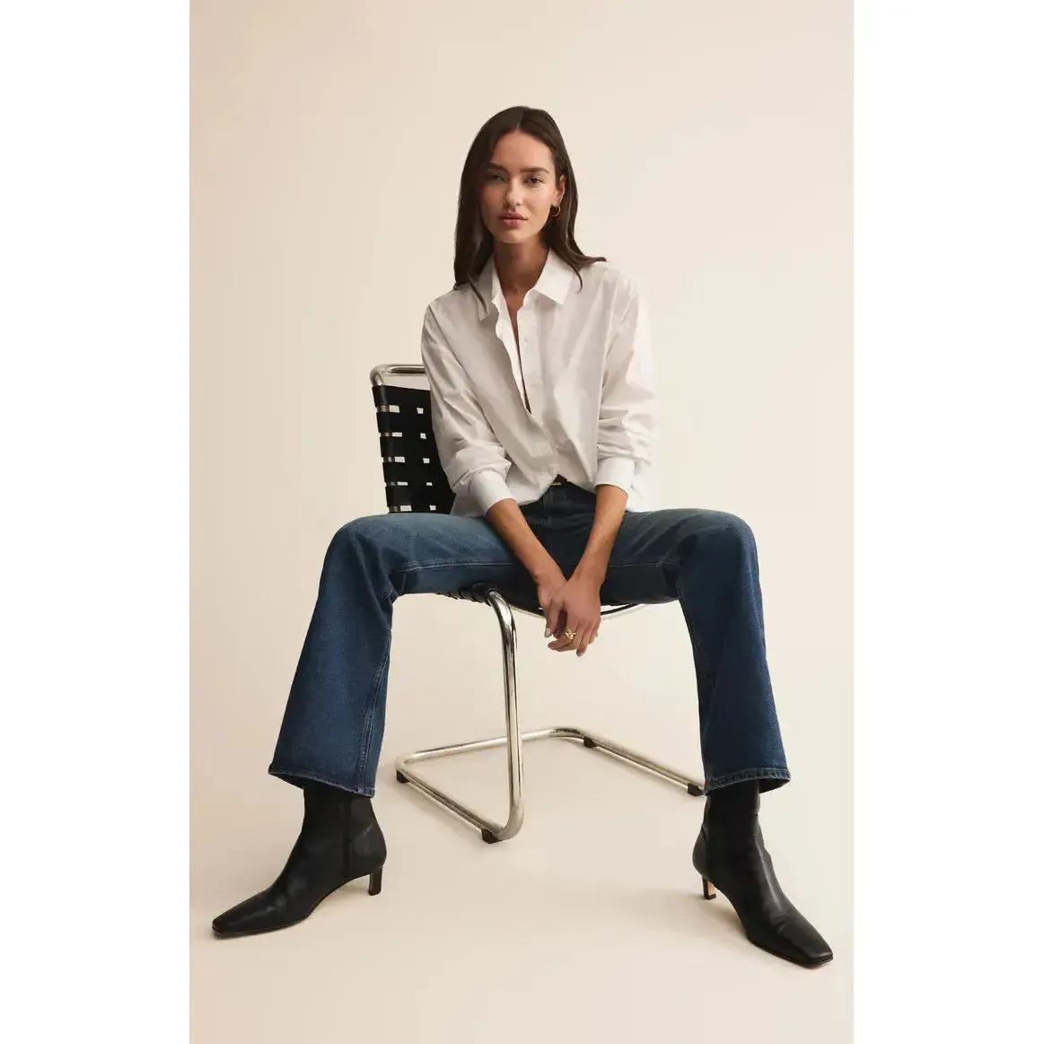 ELEVATED POPLIN WHITE-LADIES TOPS-Z SUPPLY-JB Evans Fashions & Footwear