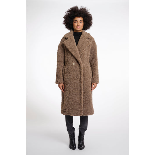 ELICIA TEDDY DOUBLE BREASTED COAT-LADIES LIGHTWEIGHT COATS & JACKETS-RINO & PELLE-JB Evans Fashions & Footwear