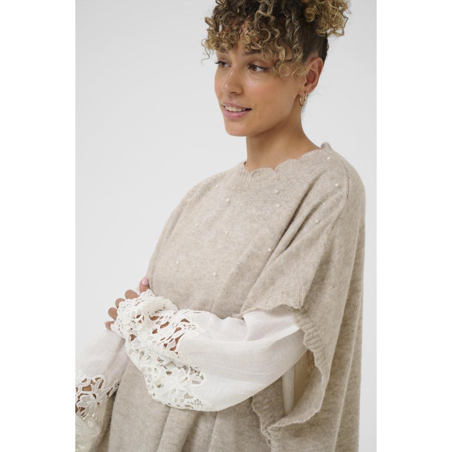 EMANUELLA PONCHO-LADIES LIGHTWEIGHT COATS & JACKETS-CREAM-JB Evans Fashions & Footwear