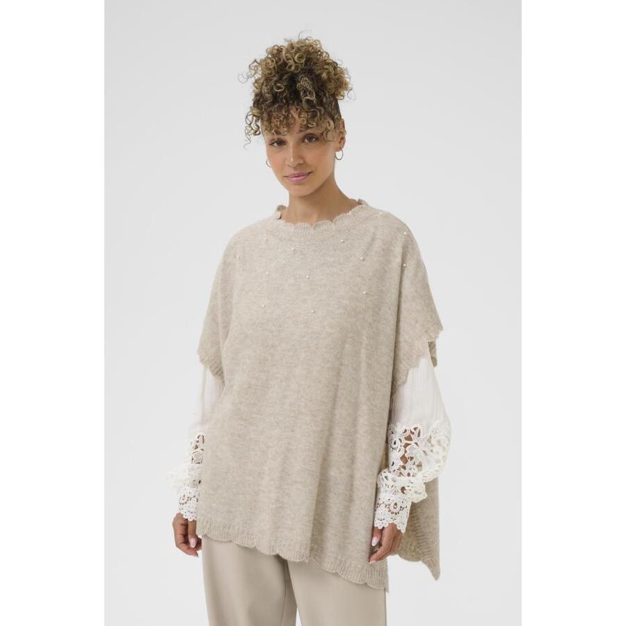 EMANUELLA PONCHO-LADIES LIGHTWEIGHT COATS & JACKETS-CREAM-JB Evans Fashions & Footwear