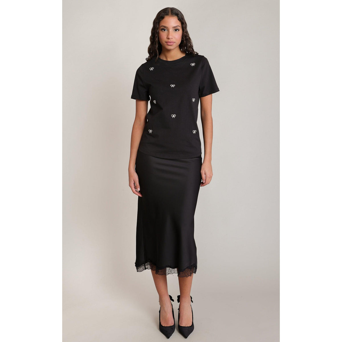 EMBELLESHED BOW TOP-LADIES TOPS-DEX-JB Evans Fashions & Footwear
