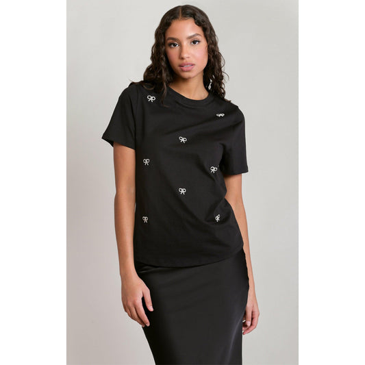 EMBELLESHED BOW TOP-LADIES TOPS-DEX-JB Evans Fashions & Footwear