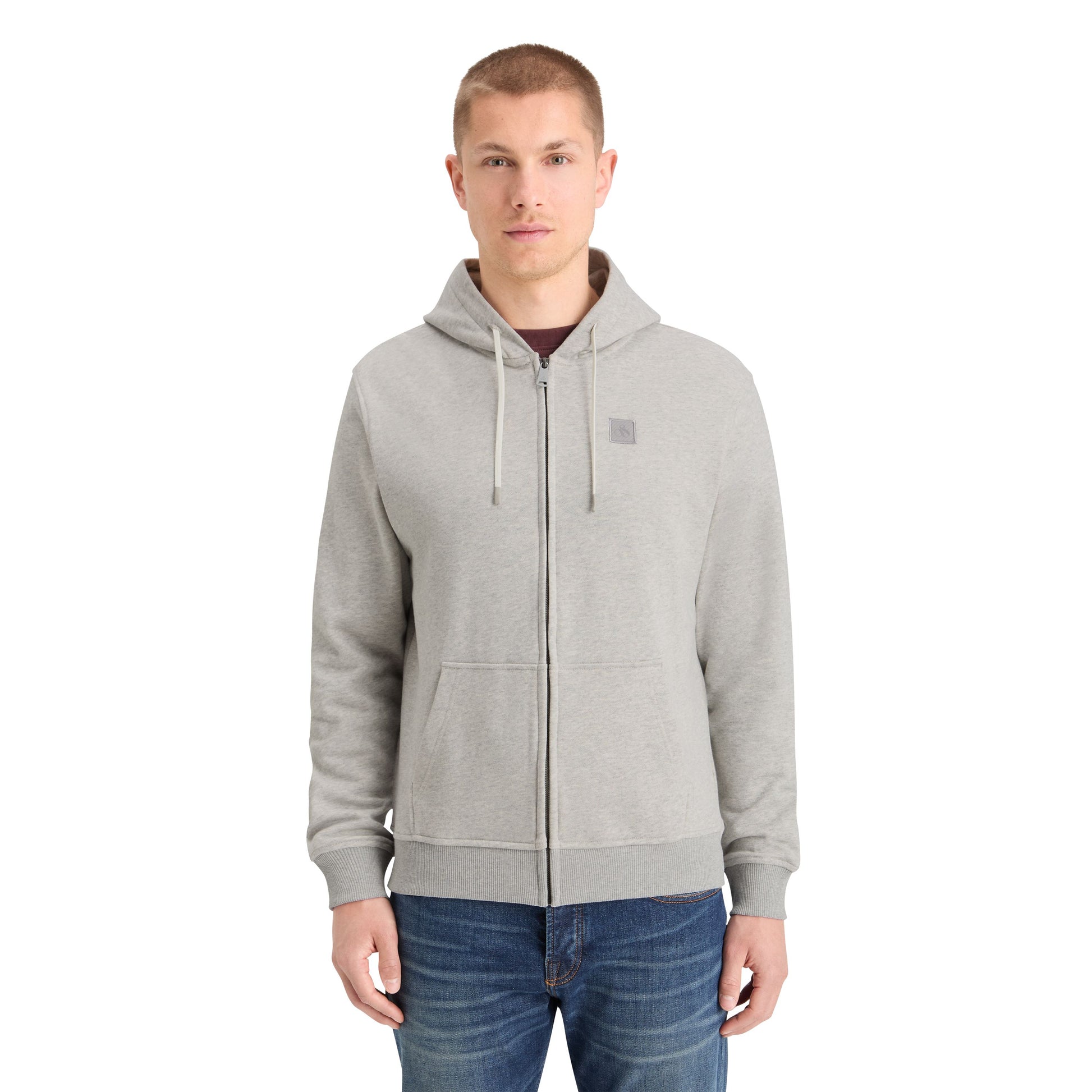 ESSENTIAL LOGO BADGE ZIP THROUGH HOODIE-MENS SWEATERS & KNITS-SCOTCH & SODA-JB Evans Fashions & Footwear