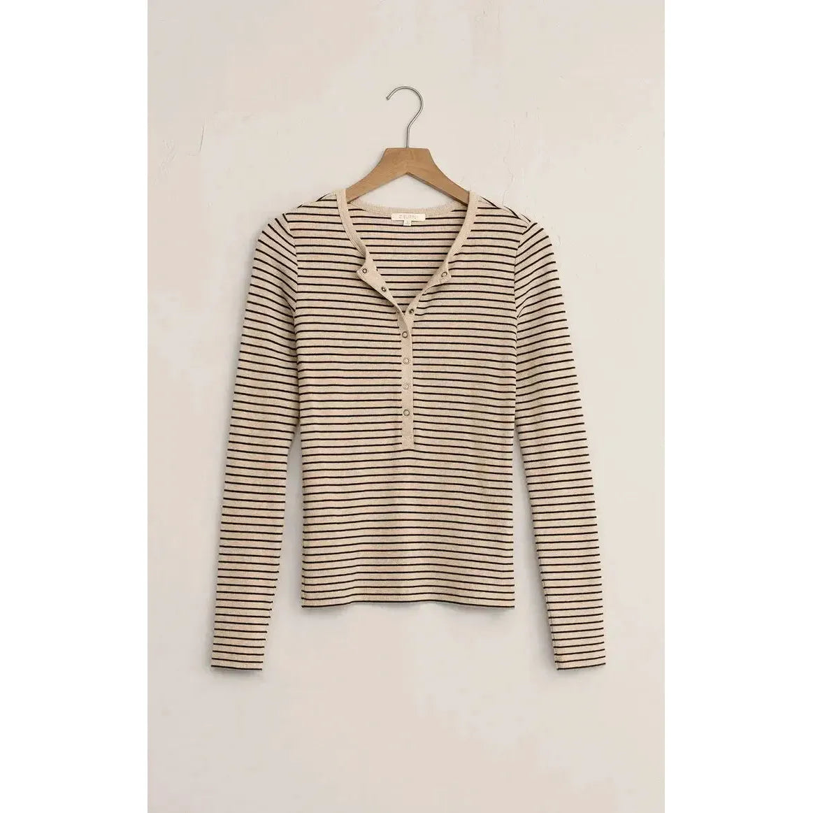 EVE STRIPE LONG SLEEVE HENLEY-LADIES TOPS-Z SUPPLY-JB Evans Fashions & Footwear
