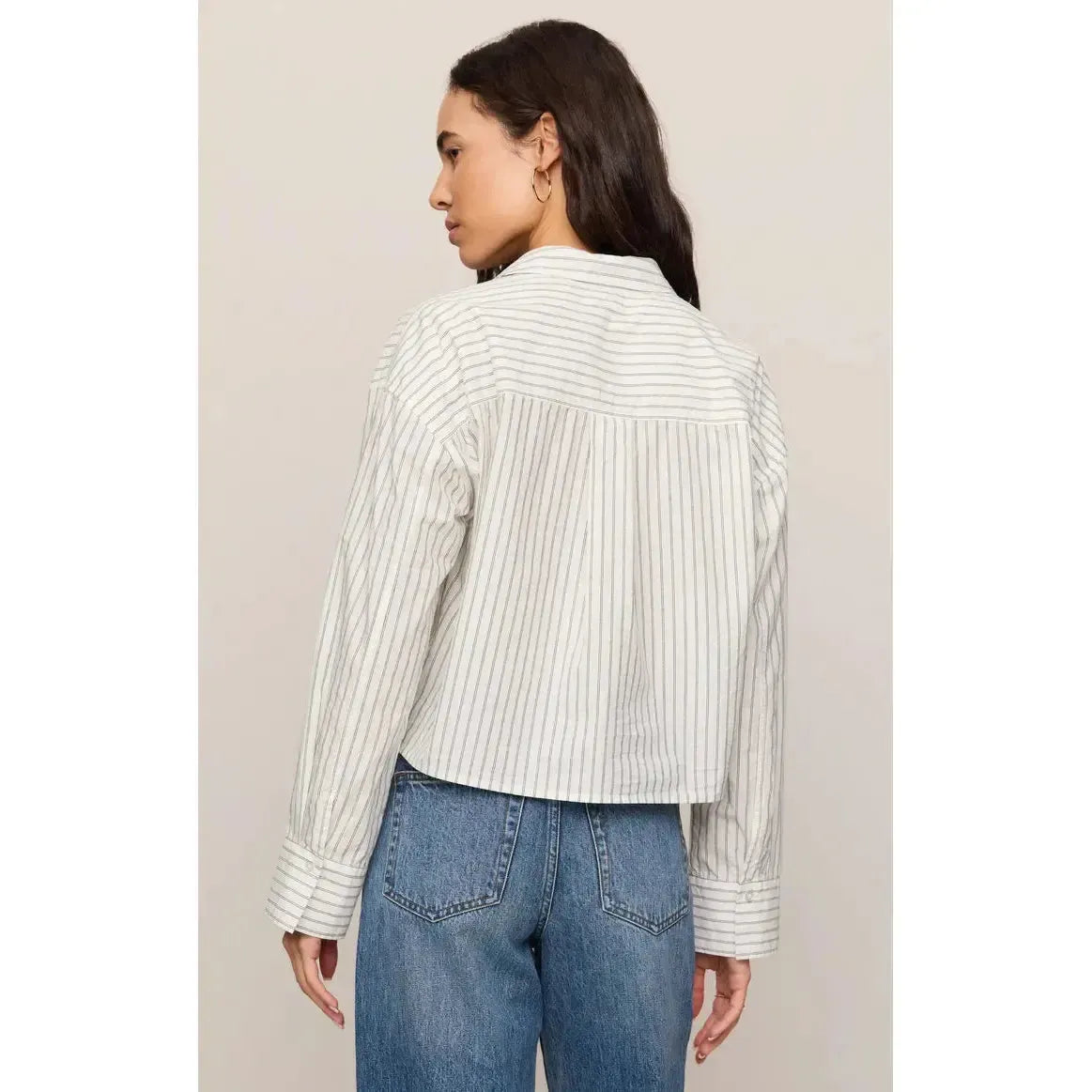 FAVOURITE STRIPED BUTTON UP TOP-LADIES TOPS-Z SUPPLY-JB Evans Fashions & Footwear