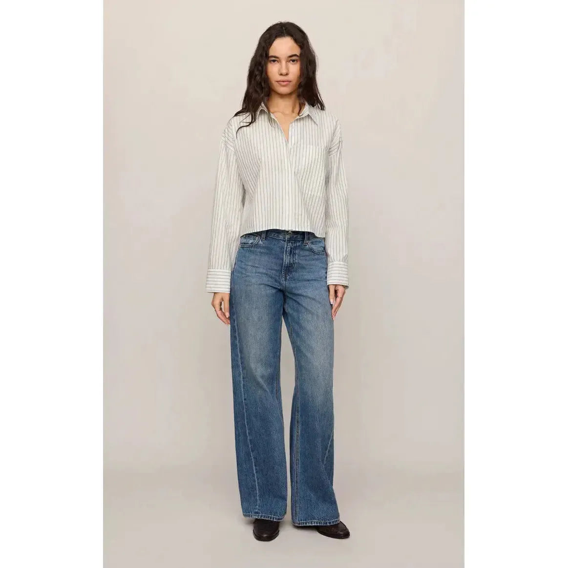 FAVOURITE STRIPED BUTTON UP TOP-LADIES TOPS-Z SUPPLY-JB Evans Fashions & Footwear