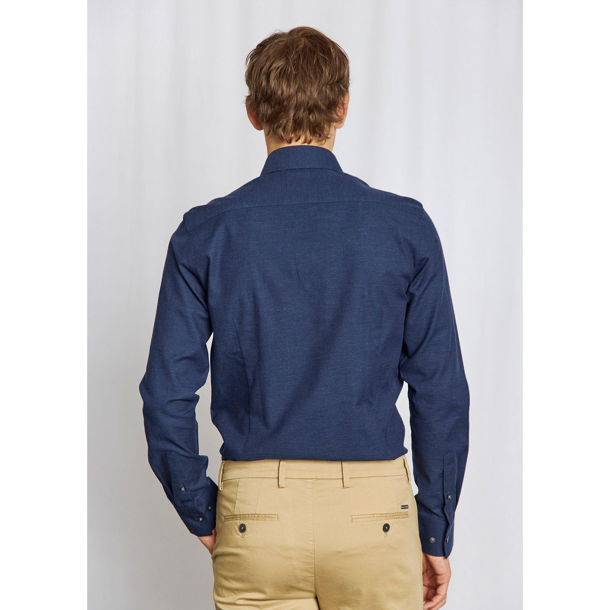 FERNANDO MELANGE COTTON SHIRT-MENS SHIRTS-BRUUN STENGADE-JB Evans Fashions & Footwear