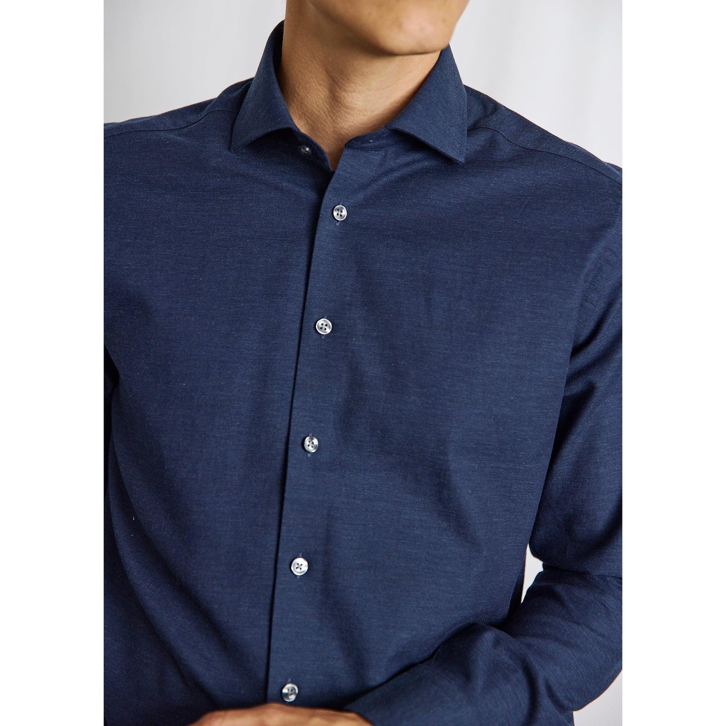 FERNANDO MELANGE COTTON SHIRT-MENS SHIRTS-BRUUN STENGADE-JB Evans Fashions & Footwear