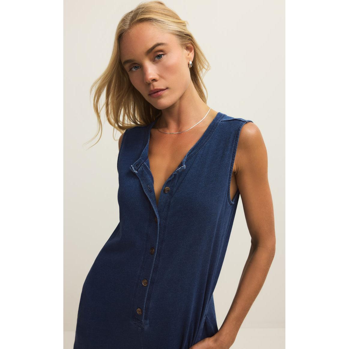 FIONA JERSEY DENIM JUMPSUIT-LADIES DRESSES & JUMPERS-Z SUPPLY-JB Evans Fashions & Footwear