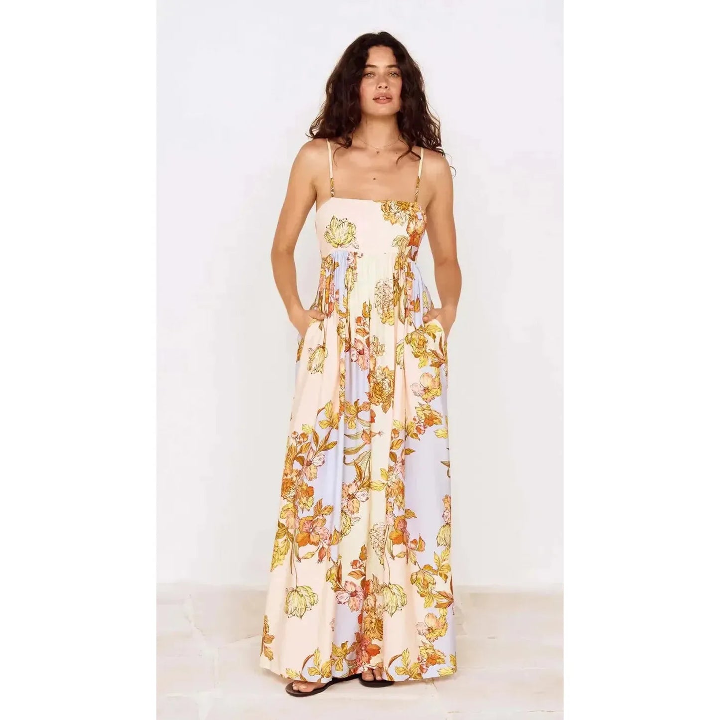 FIORE TIE BACK MAXI DRESS-LADIES DRESSES & JUMPERS-MINK PINK-JB Evans Fashions & Footwear
