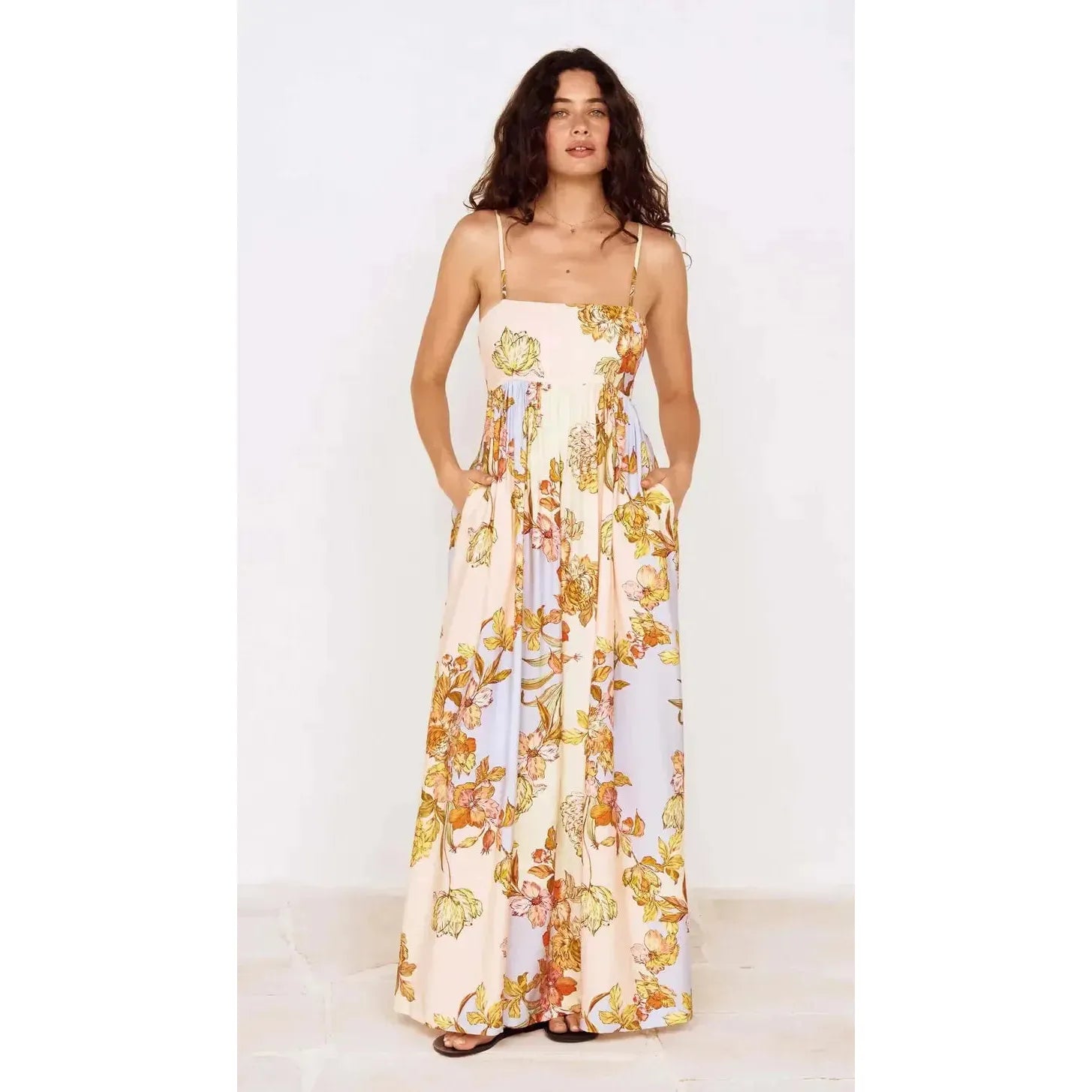 FIORE TIE BACK MAXI DRESS-LADIES DRESSES & JUMPERS-MINK PINK-JB Evans Fashions & Footwear